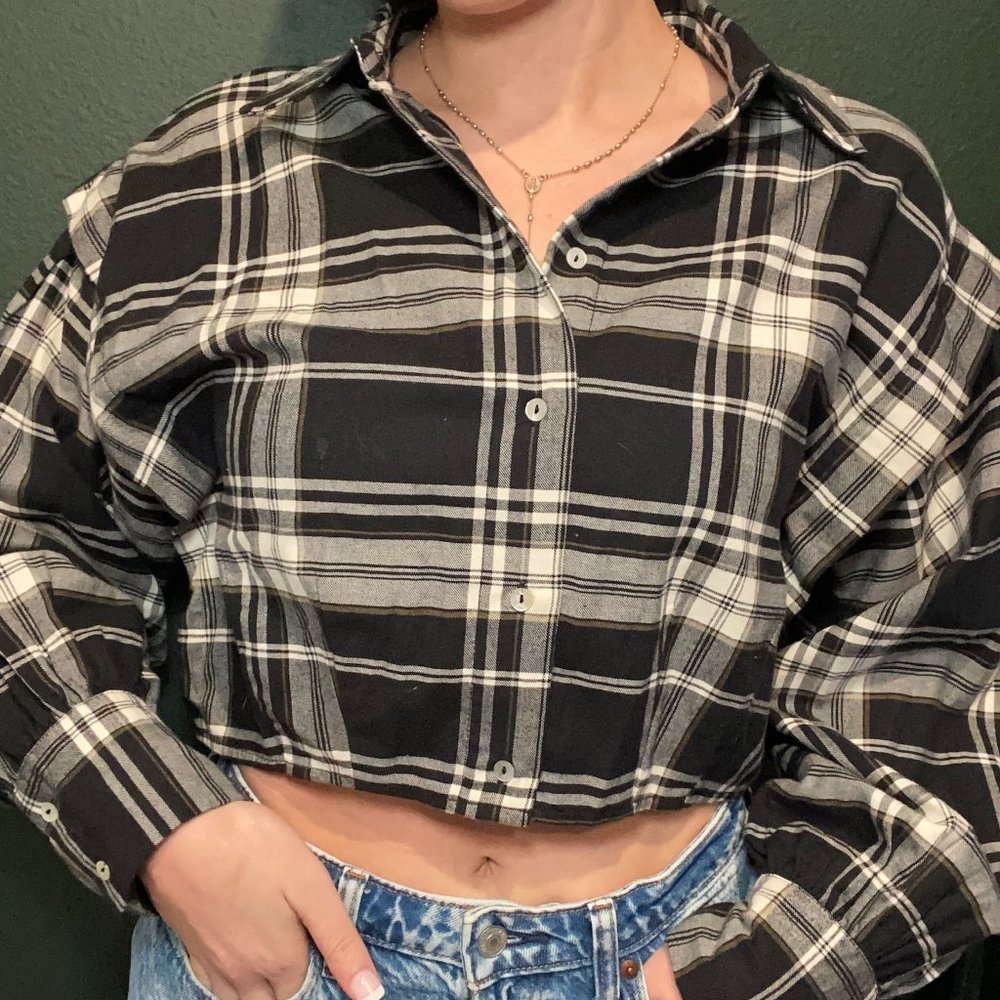 Oversized, Cropped Flannel